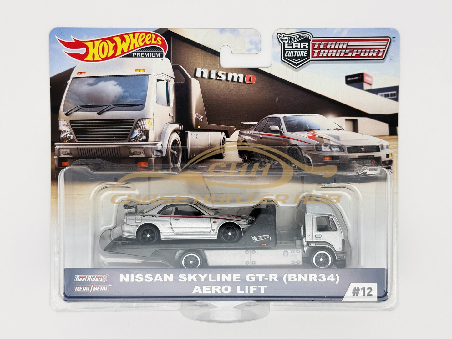 Hot Wheels 1:64 Team Transport #12 NISSAN SKYLINE GT-R(BNR34) AERO LIFT Damaged