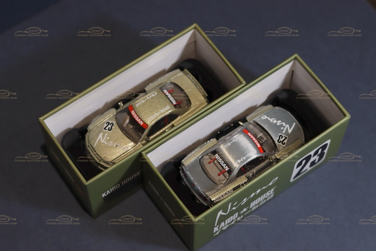 MINI GT x Kaido House 1:64 #103 Nissan Skyline GT-R (R34) Kaido Works V4 Olive Green Chase