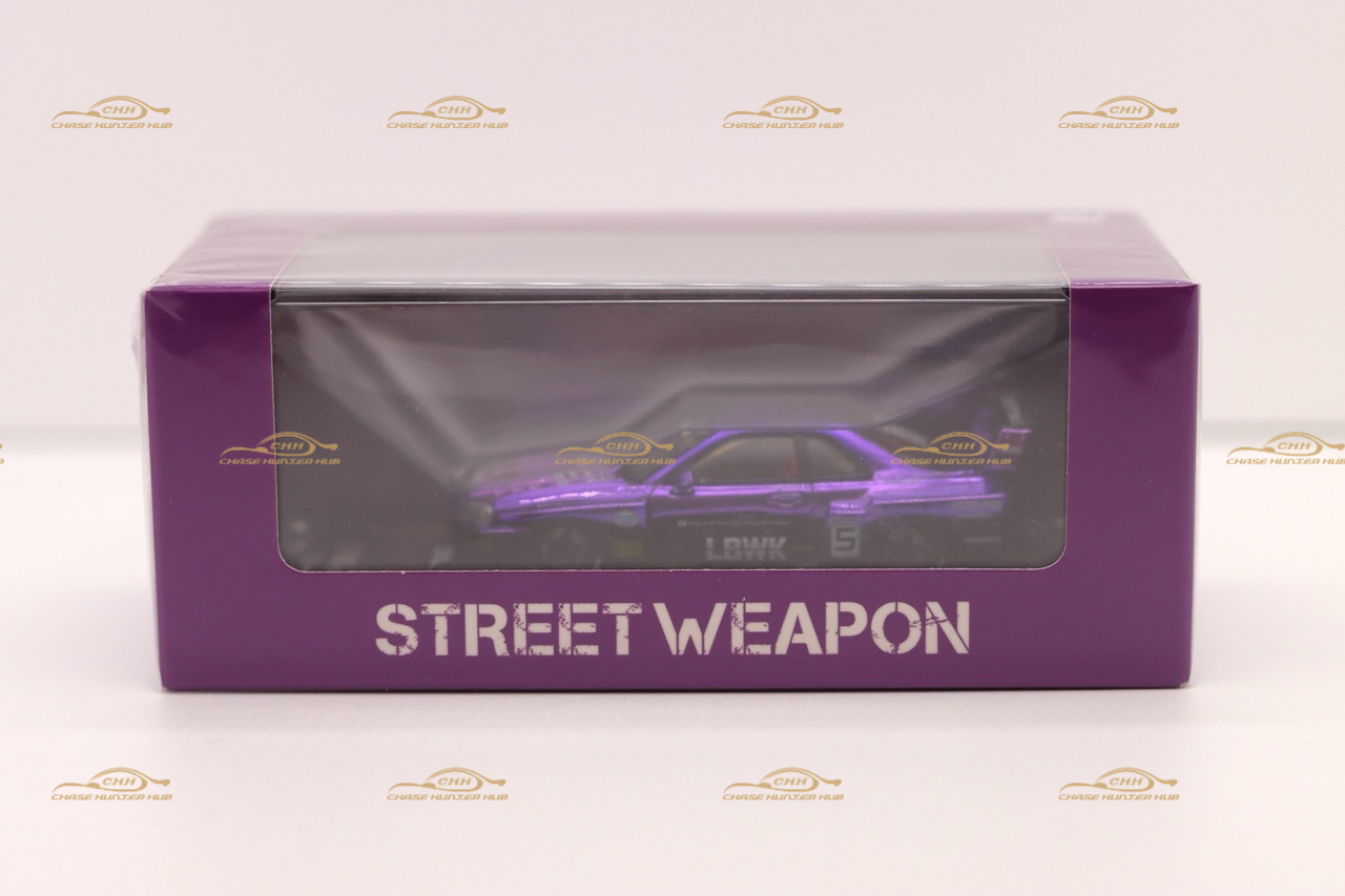 STREET WEAPON 1/64 NISSAN SKYLINE GT-R R34 LBWK - Purple