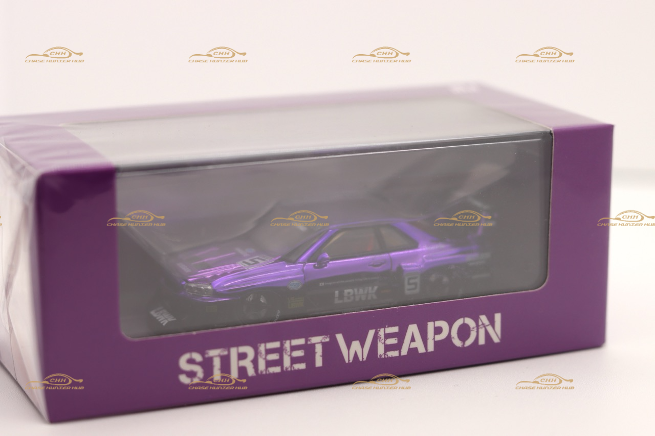 STREET WEAPON 1/64 NISSAN SKYLINE GT-R R34 LBWK - Purple
