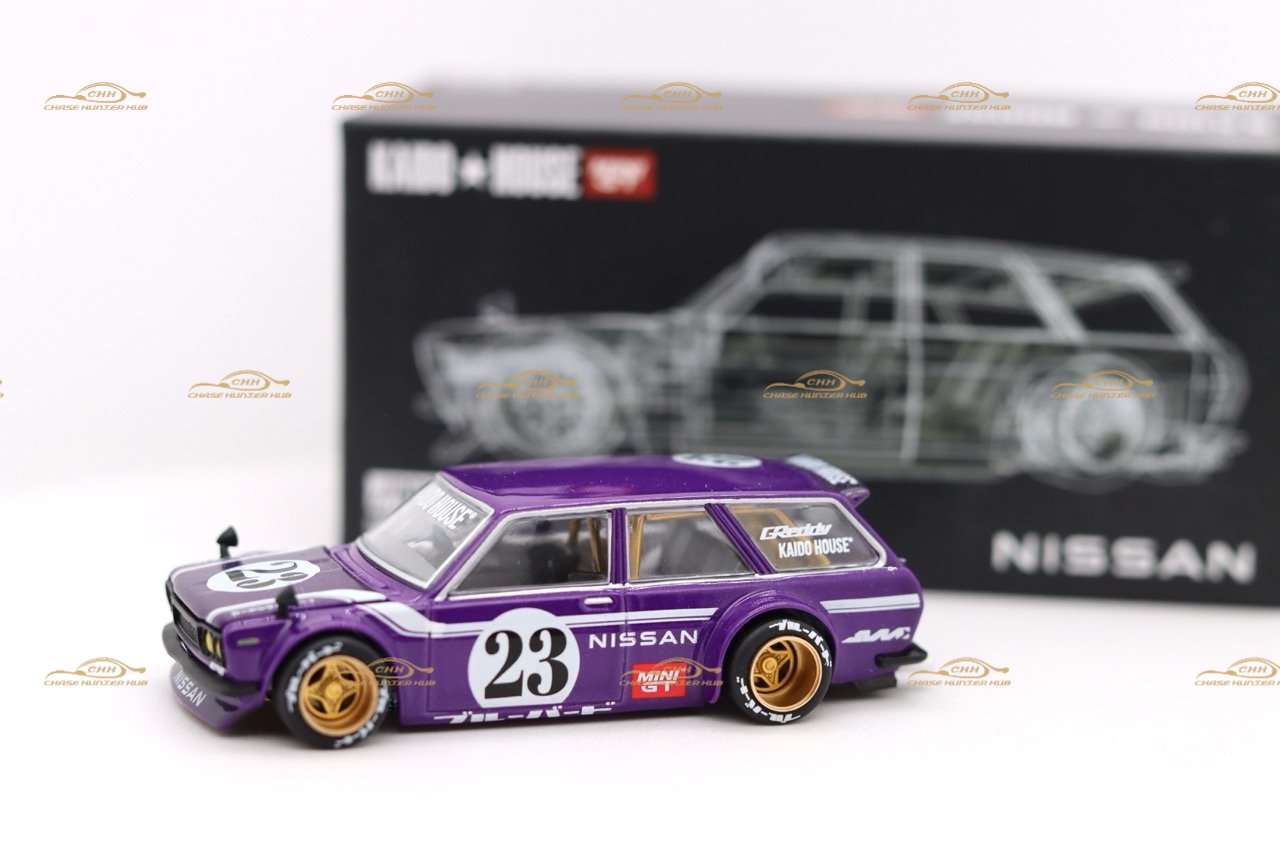 Kaido House x Mini GT 1:64 #062 Datsun 510 Wagon Purple Chase