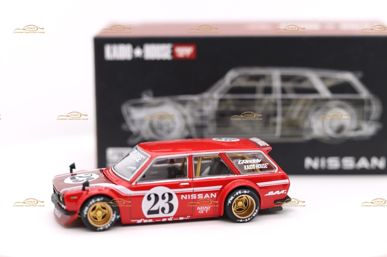 Kaido House x Mini GT 1:64 #063 Datsun 510 Wagon Red Chase