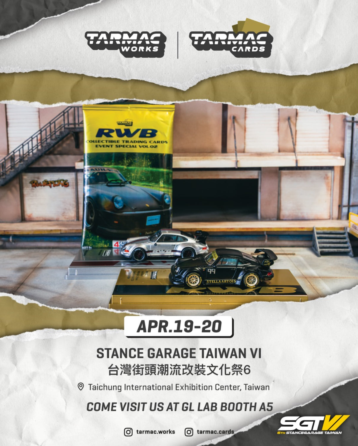【Pre-Order】Tarmac Work 1:64 Porsche RWB 930 Stella Boost & RWB Backdate Taiwan Exclusive Set of 2