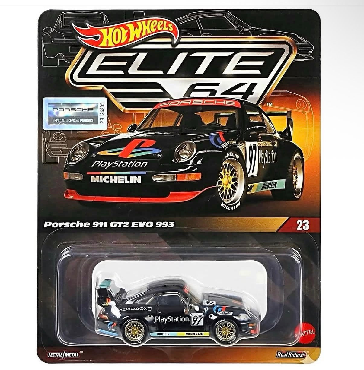 Hot Wheels Elite 64 Porsche 911 GT2 EVO 993 Play Station