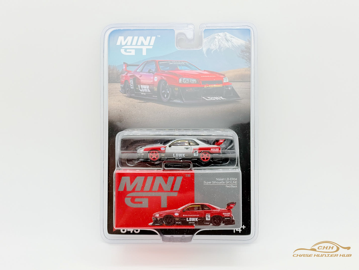 【Pre-Order】Mini GT 1:64 Nissan LB-ER34 Super Silhouette SKYLINE Red/Black #843 Chase