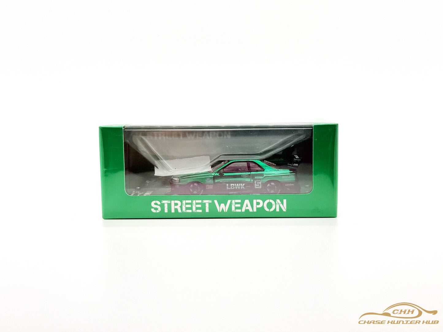 STREET WEAPON 1:64 NISSAN SKYLINE GT-R R34 LBWK - Green