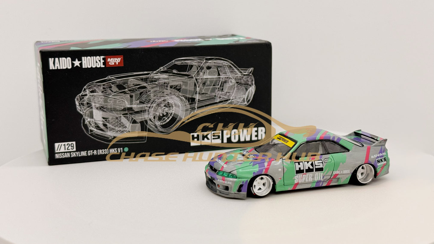 MINI GT x Kaido House #129 1:64 Nissan Skyline GT-R (R33) HKS V1(Chase)