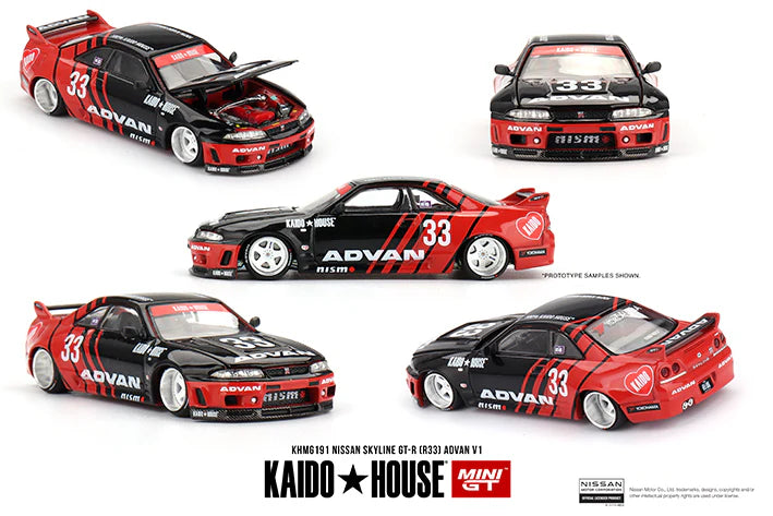 【Preorder】Kaido House x Mini GT #191 NISSAN SKYLINE GT-R (R33) ADVAN V1