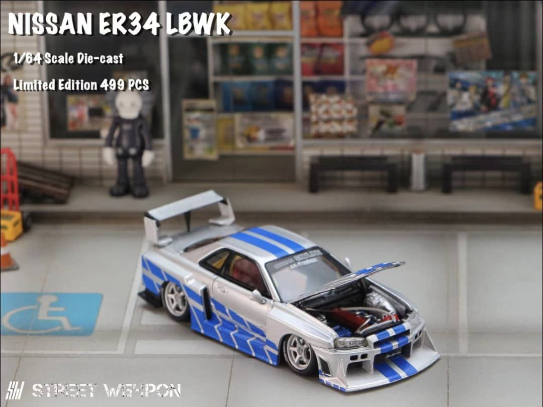 STREET WEAPON 1/64 NISSAN SKYLINE GT-R R34 LBWK - Fast and Furious
