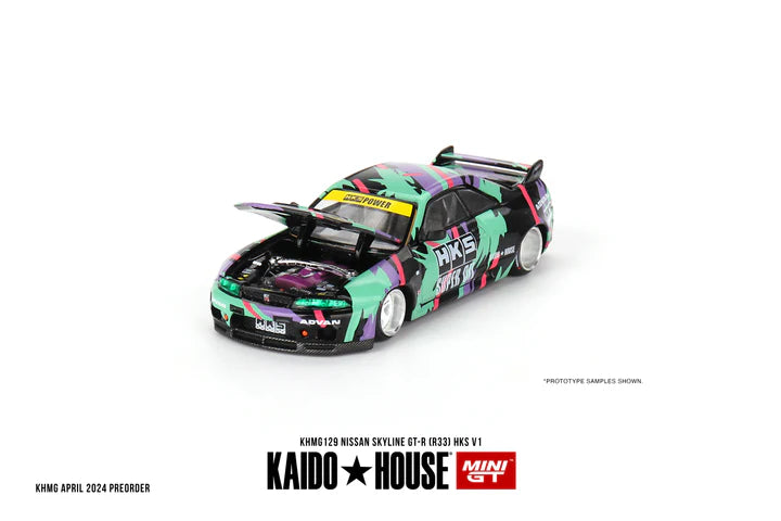 MINI GT x Kaido House #129 1:64 Nissan Skyline GT-R (R33) HKS V1