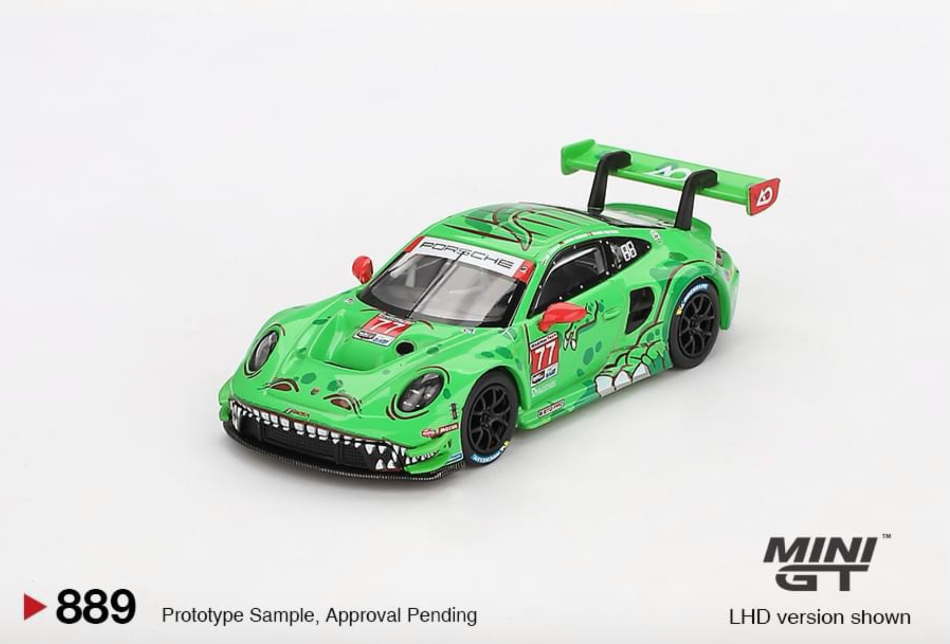 【Pre-Order】MINI GT #889 Porsche 911 GT3 R #77 AO Racing IMSA Daytona 24 Hrs GTD Pro 2nd Place