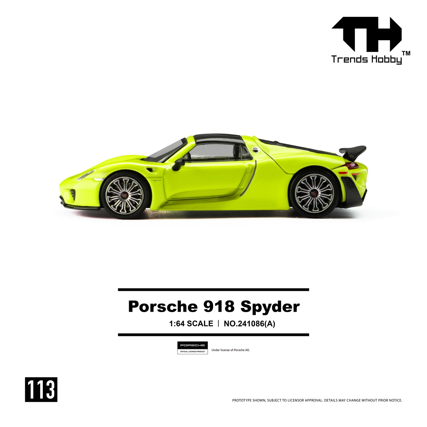 Trends Hobby #113 Porsche 918 Spyder Acid Green