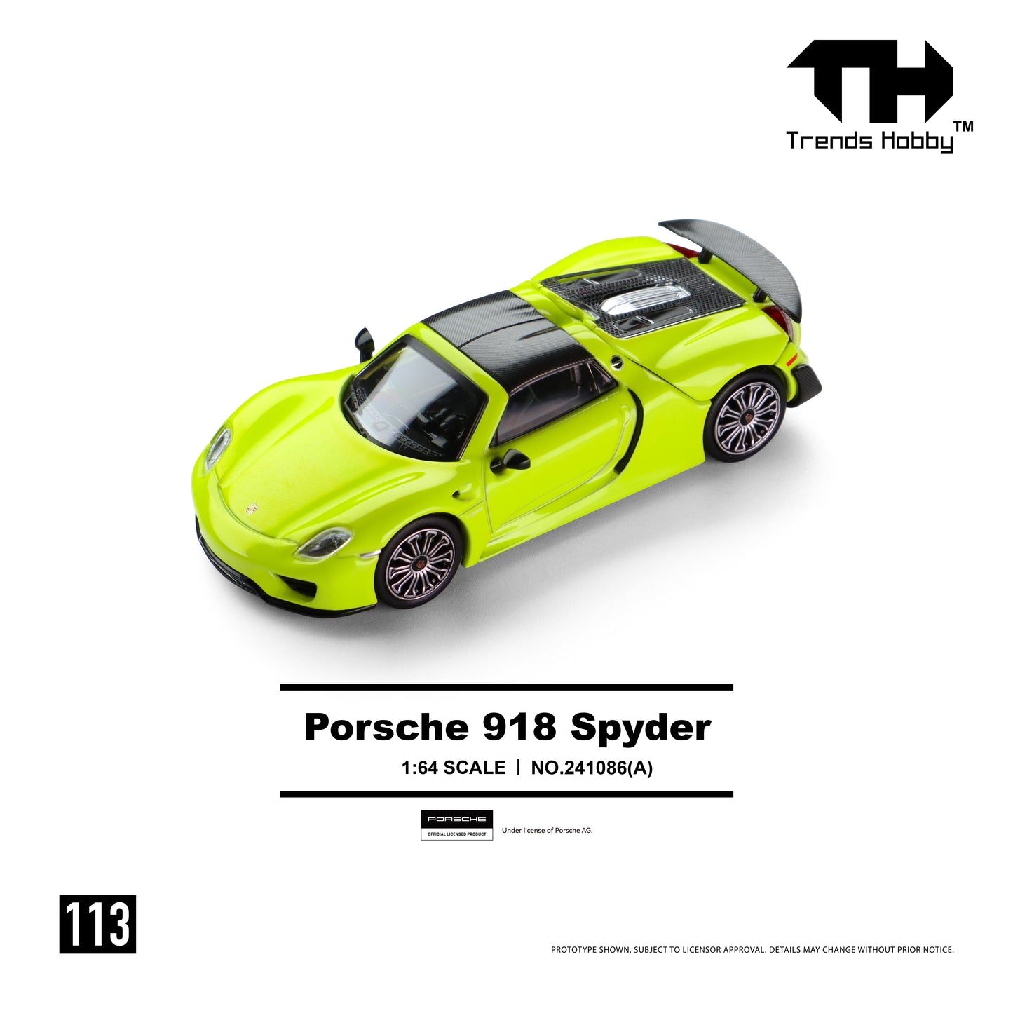 Trends Hobby #113 Porsche 918 Spyder Acid Green