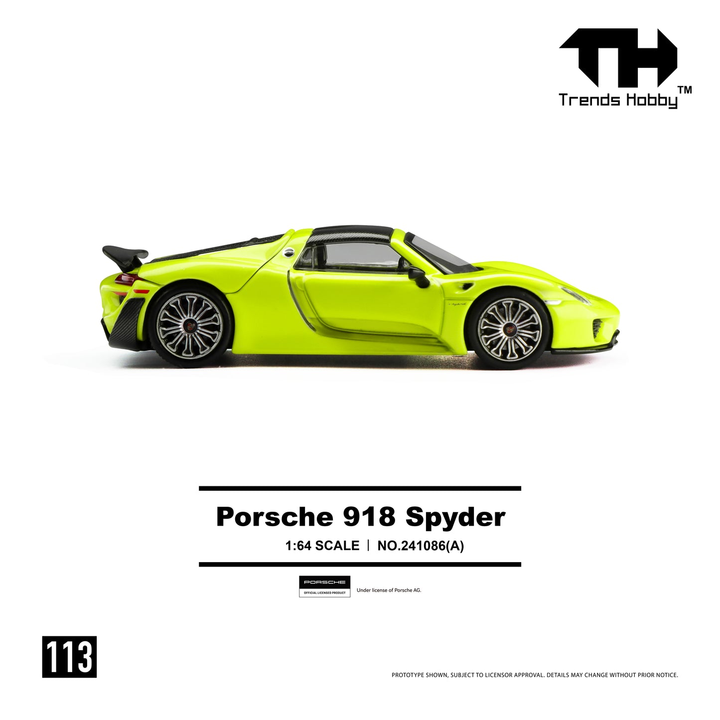 Trends Hobby #113 Porsche 918 Spyder Acid Green