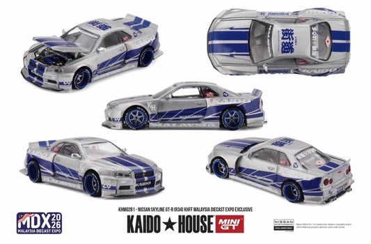 MINI GT x Kaido House #281 NISSAN SKYLINE GT-R (R34) KHFF MALAYSIA DIECAST EXPO EXCLUSIVE