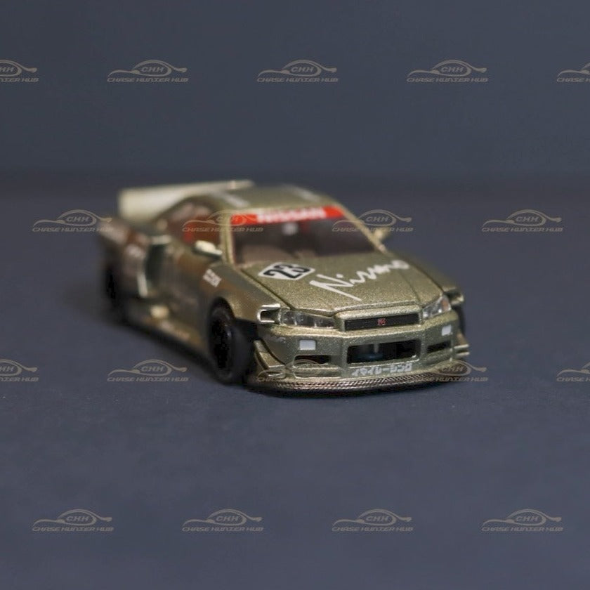 MINI GT x Kaido House #103 Nissan Skyline GT-R (R34) Kaido Works V4 Olive Green