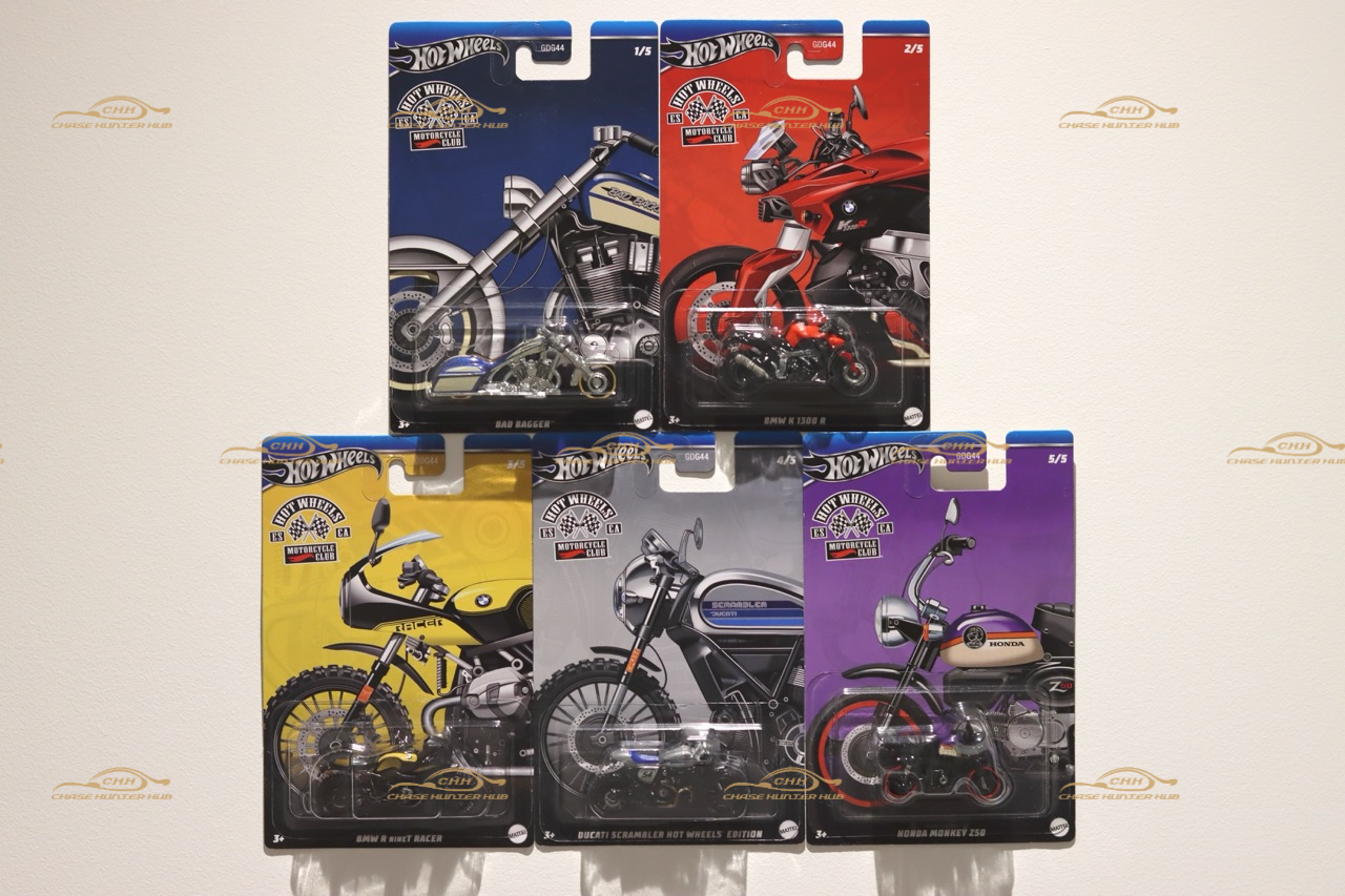 Hot Wheels Motorcycle Club Set of 5