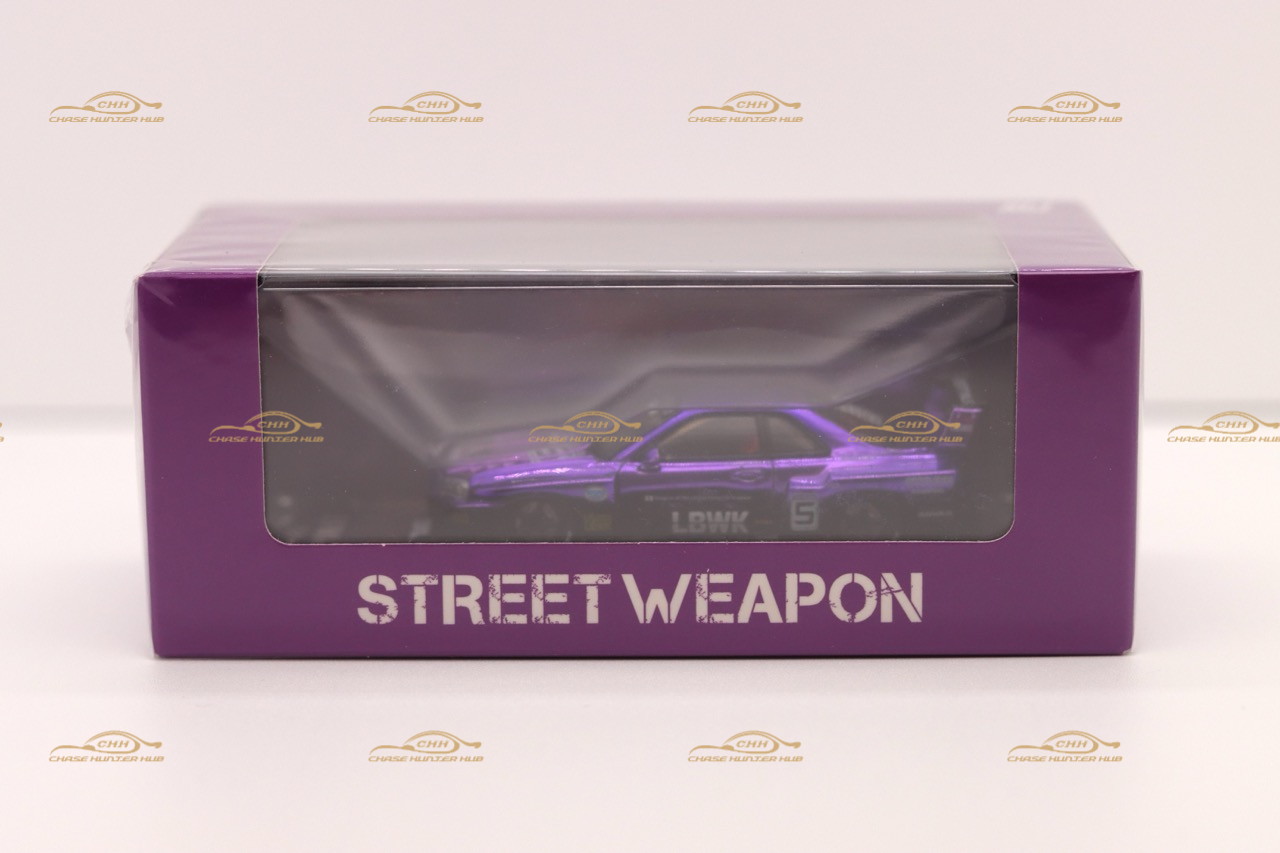 STREET WEAPON  1/64 NISSAN SKYLINE GT-R R34 LBWK - Purple