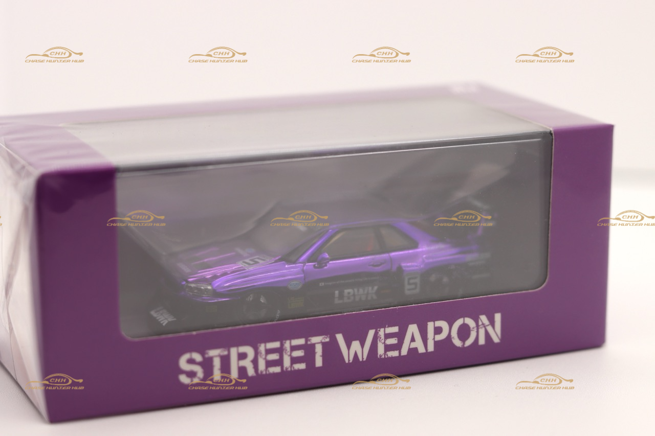 STREET WEAPON  1/64 NISSAN SKYLINE GT-R R34 LBWK - Purple