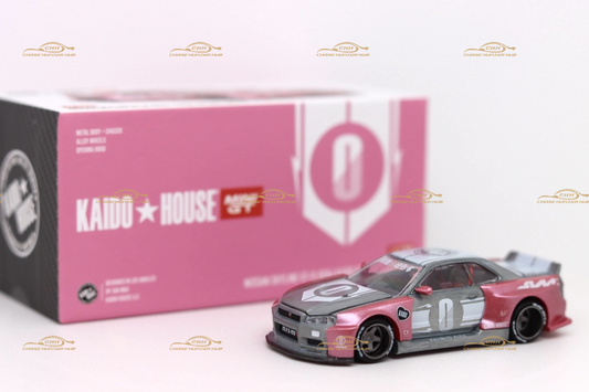 MINI GT x Kaido House #128 Nissan Skyline GTR(R34) Kaido Racing Factory V1 Chase