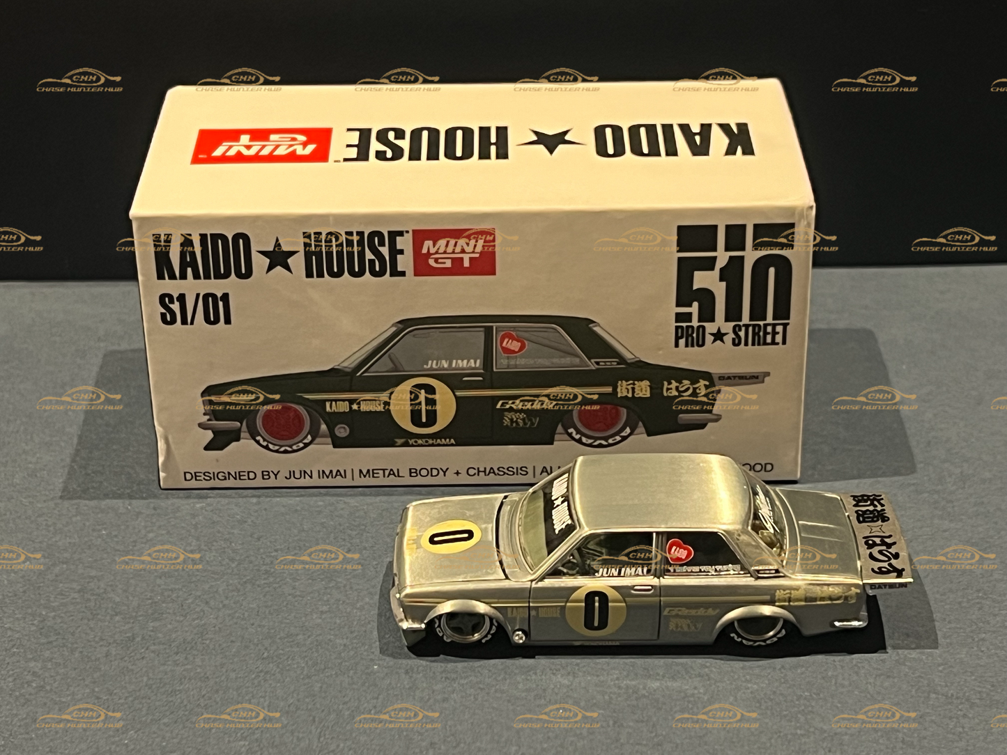 Kaido House x Mini GT S1/01 Datsun 510 Pro Street Chase