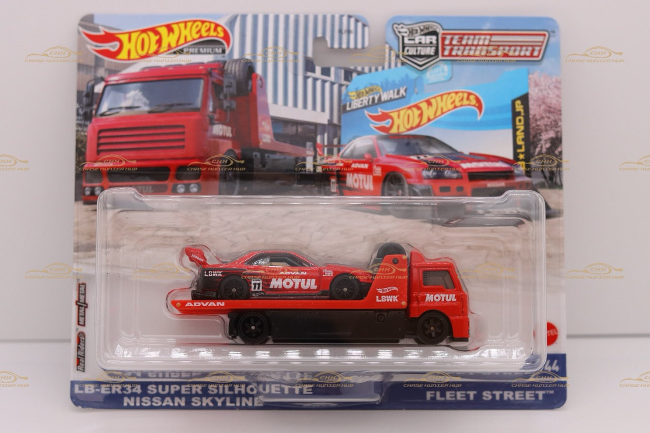 Hot Wheels Team Transport #44 Nissan Skyline LB-ER34 Super Silouette Nissan Skyline Fleet Street #44