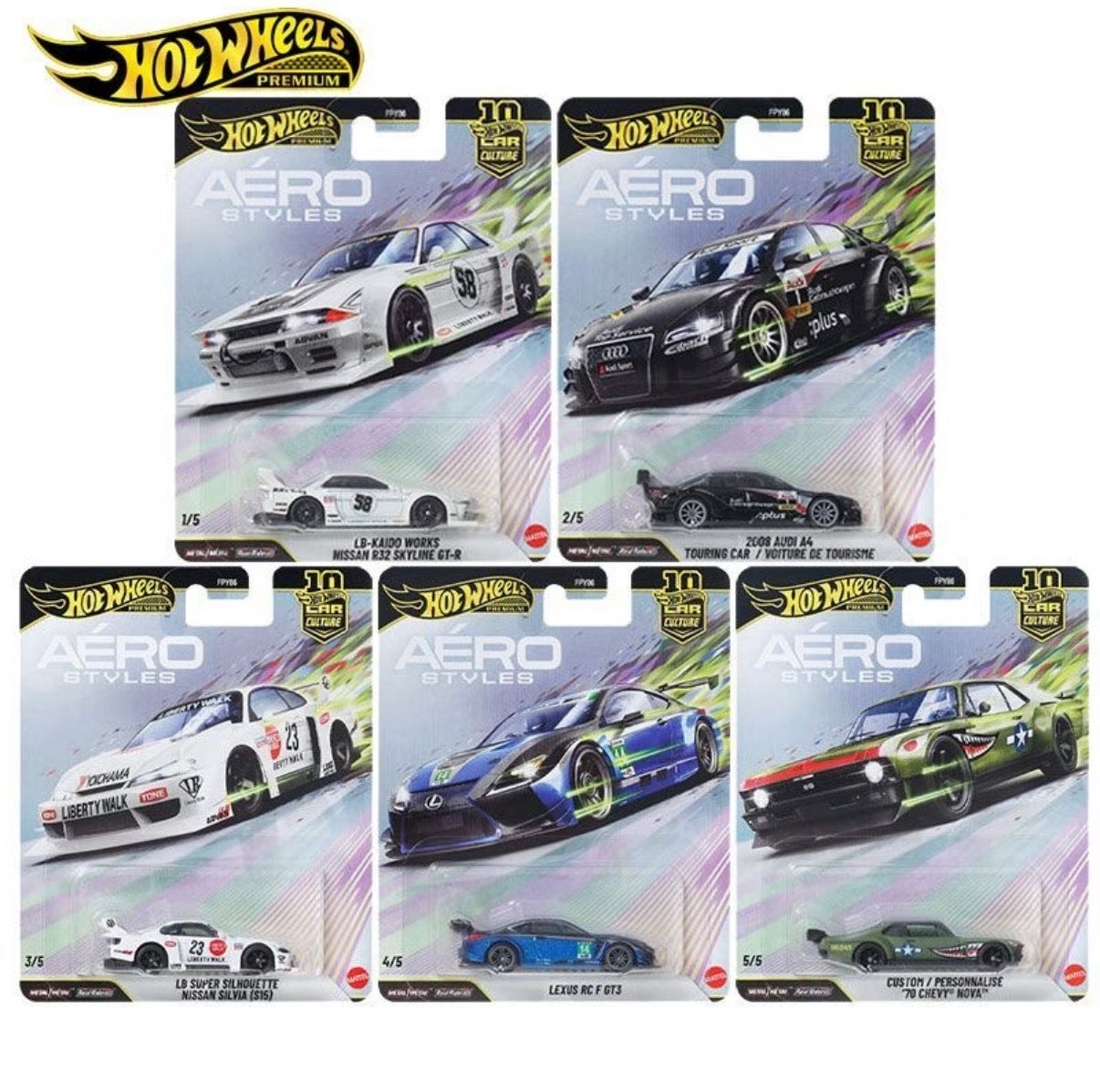 Hot Wheels Car Culture Aerostyle Set of 5
