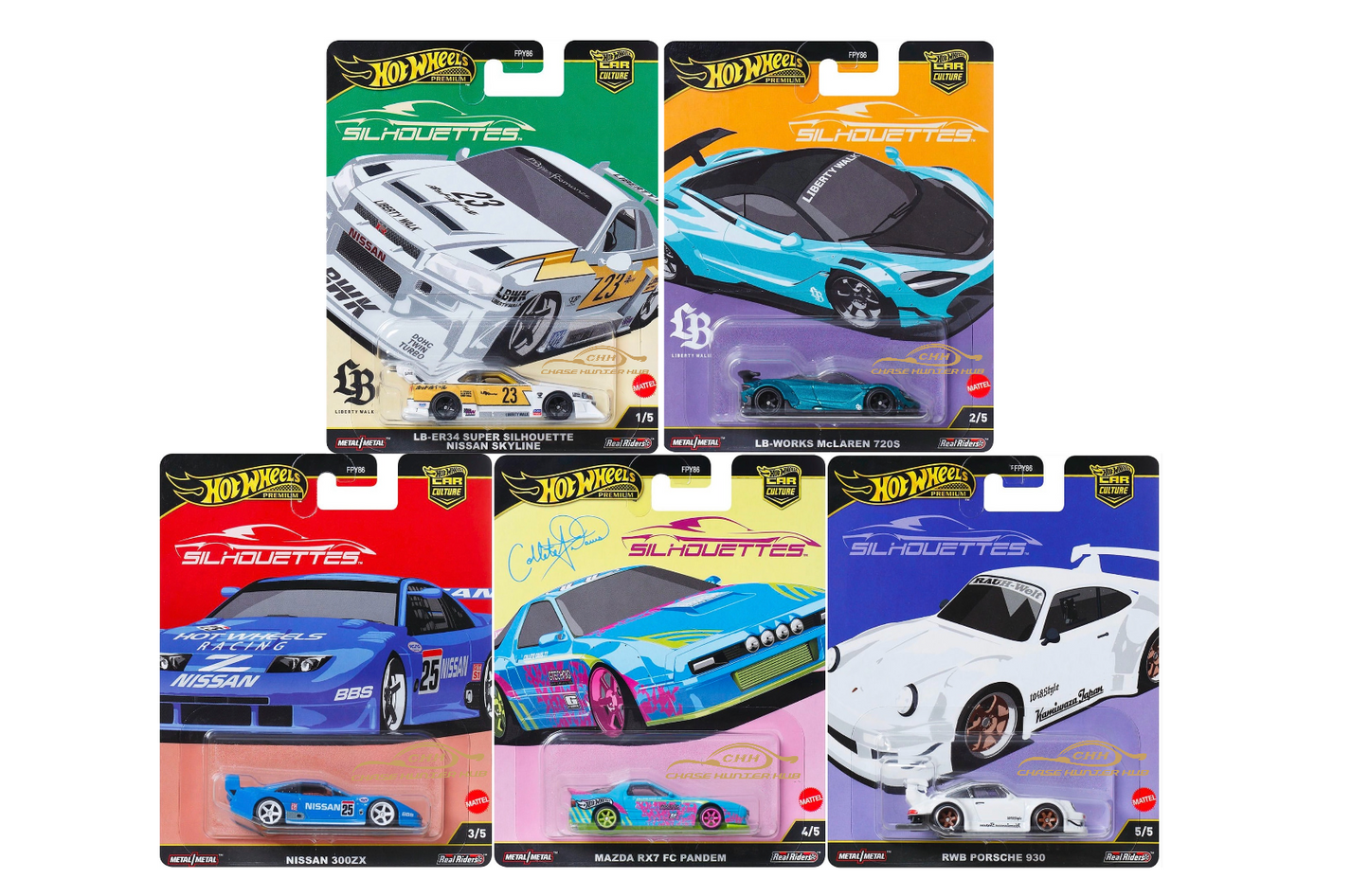 【PRE-ORDER】Hot Wheels 1:64 Premium Car Culture 2024 SILHOUETTES Complete Set 1-5