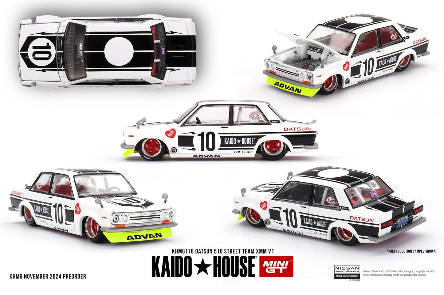 MINI GT x Kaido House #176 DATSUN 510 STREET TEAM XMM V1