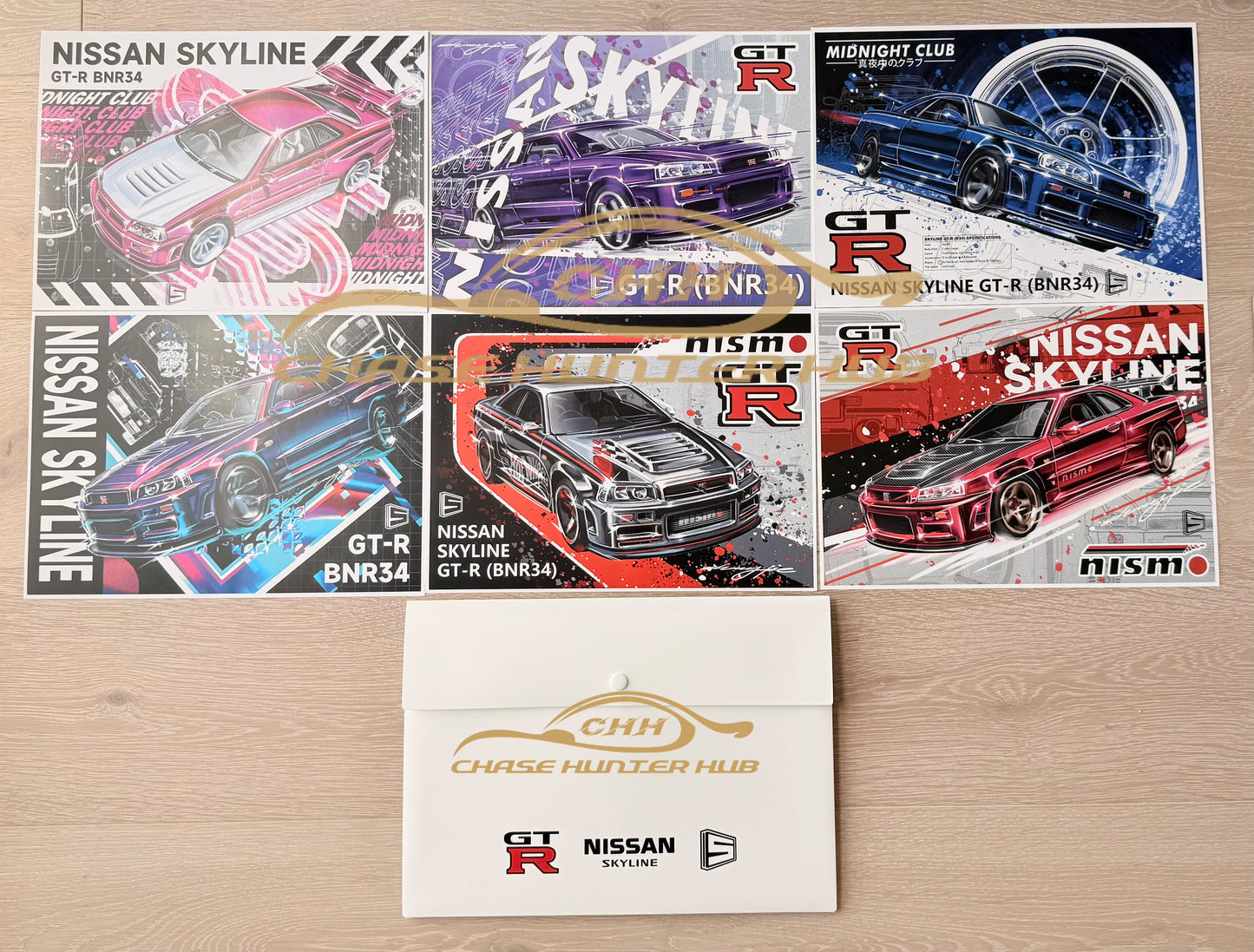 HW RLC GTR34 Posters & Cards Set