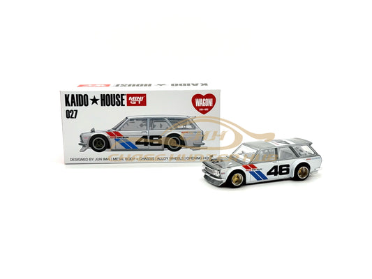 MINI GT x Kaido House #027 Datsun 510 Wagon BRE V1 (White)