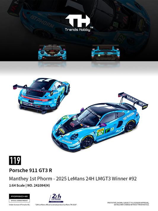 Trends Hobby #119 Porsche 911 GT3 R Manthey 1st Phorm - 2025 LeMans 24H LMGT3 Winner #92