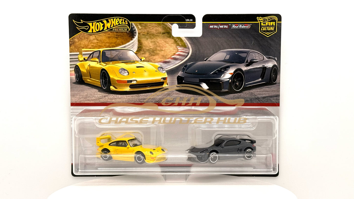 Hot Wheels Premium Car Culture Twin Pack Porsche 993 GT2 / Porsche 718 Cayman GT4