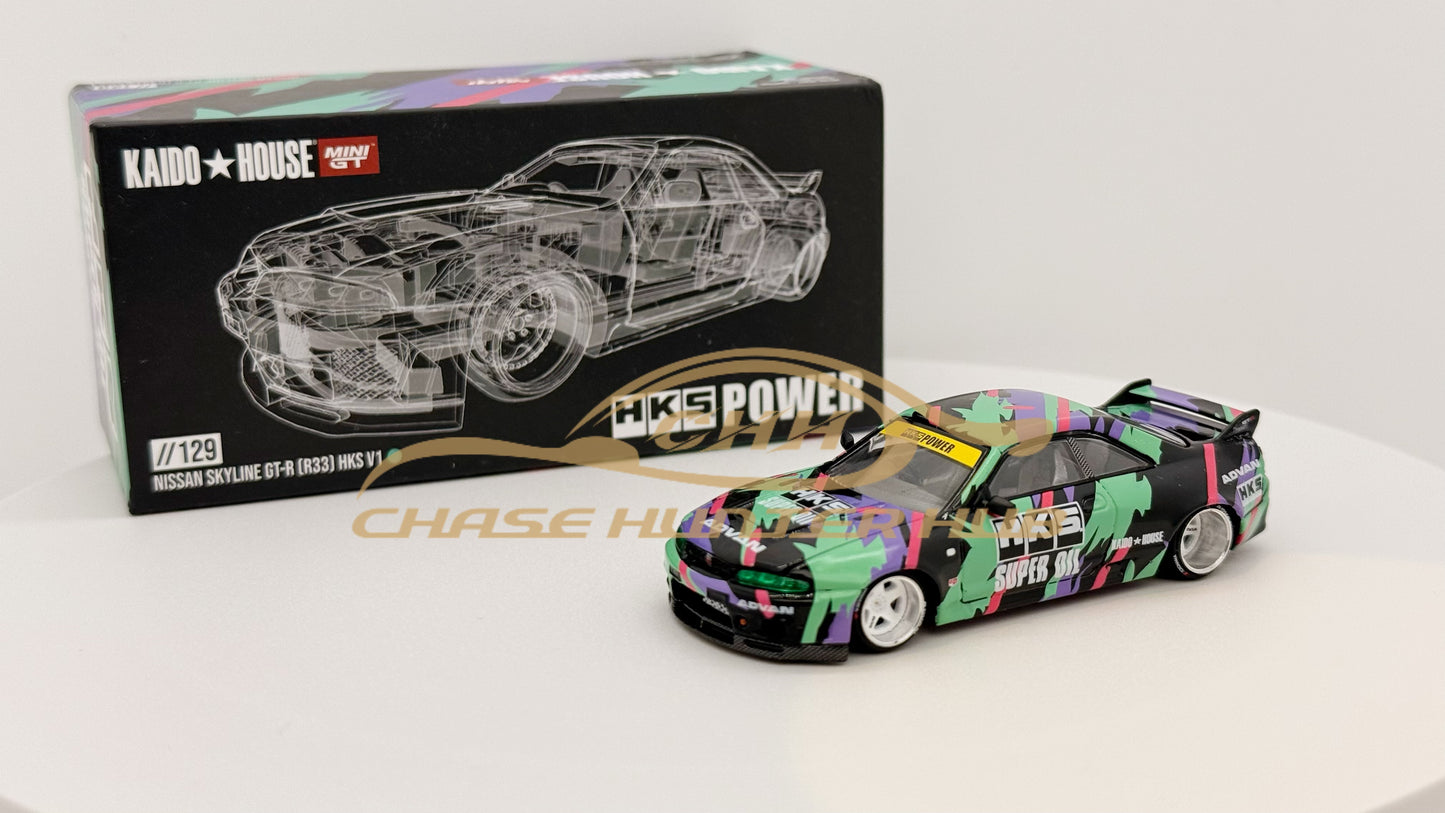 MINI GT x Kaido House #129 1:64 Nissan Skyline GT-R (R33) HKS V1