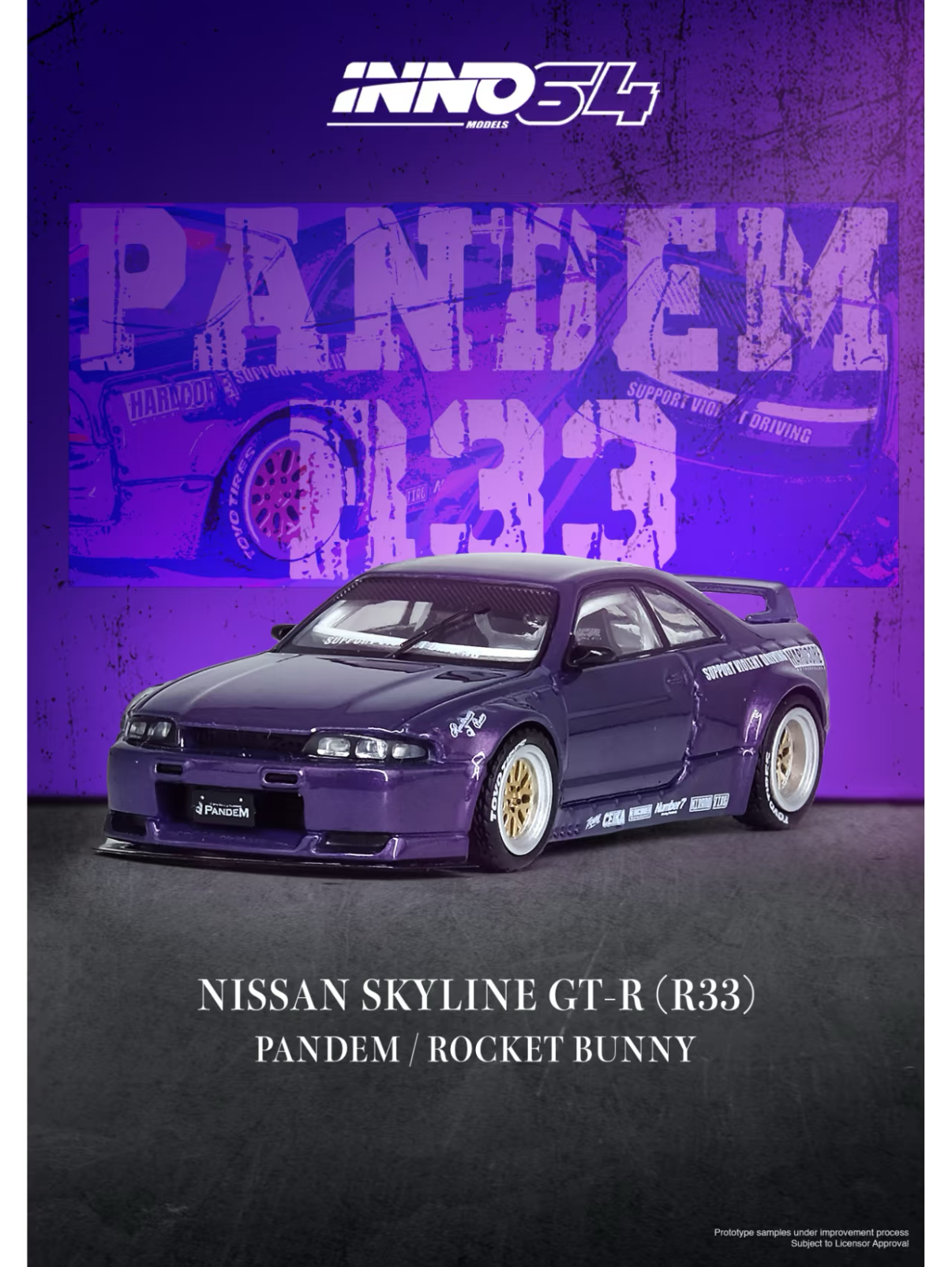 【PRE-ORDER】INNO64 1:64 Nissan Skyline GT-R (R33) "PANDEM ROCKET BUNNY"