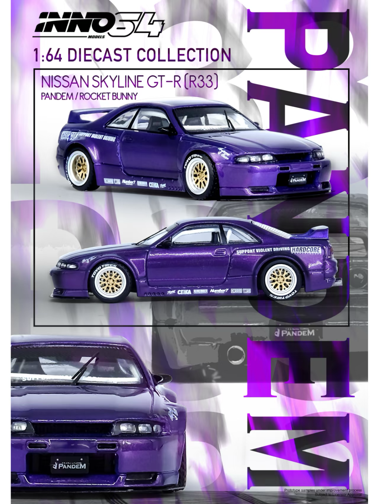 【PRE-ORDER】INNO64 1:64 Nissan Skyline GT-R (R33) "PANDEM ROCKET BUNNY"