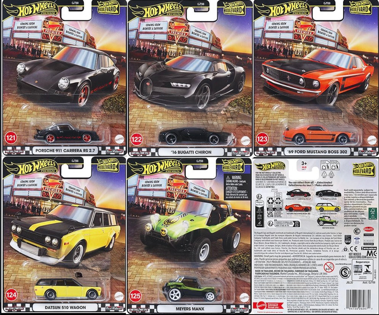 Hot Wheels Premium Boulevard Set of 5 #121～125