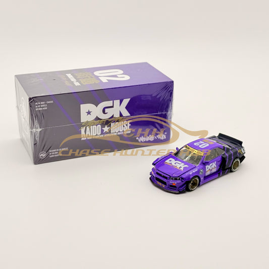 MINI GT x Kaido House #140 NISSAN SKYLINE GT-R (R34) KAIDO HOUSE X DGK V1