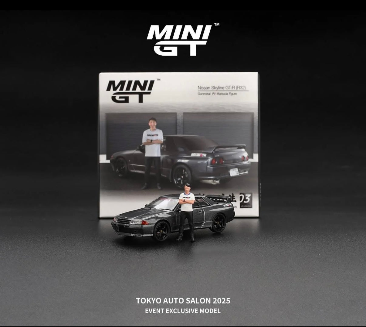 Mini GT 2025 Tokyo Auto Salon Nissan Skyline GT-R (R32) Matsuda Figure