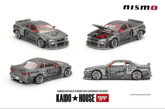 MINI GT x Kaido House #056 Nissan GTR34 Nismo Gray