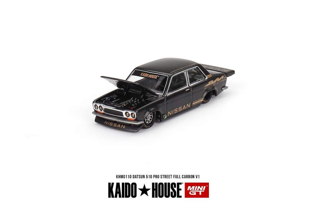 Mini GT x Kaido House #110 Datsun 510 Pro Street Full Carbon V1