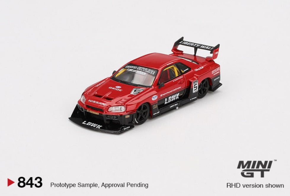 Mini GT 1:64 Nissan LB-ER34 Super Silhouette SKYLINE Red/Black