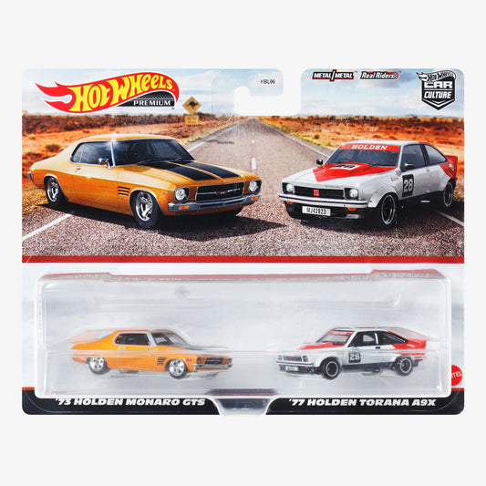 Hot Wheels Premium Car Culture Twin Pack 73 Holden Monaro GTS / '77 Holden Torana A9X