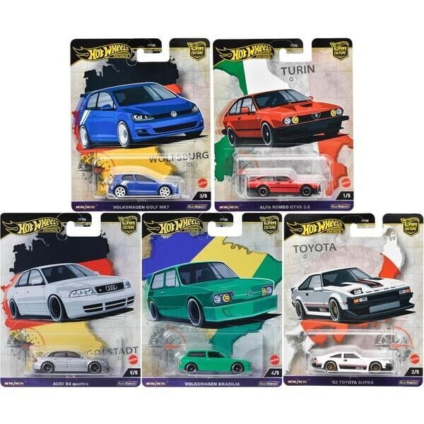 Hot Wheels 2024 Car Culture World Tour Set of 5