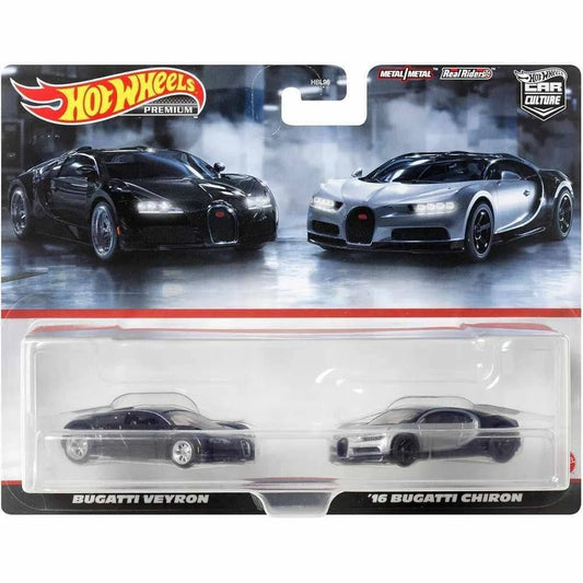 Hot Wheels Premium Car Culture Twin Pack - Bugatti Veyron / 16 BugattiChiron